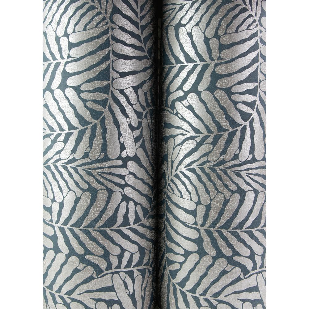 Gabriel Teal and Sterling Fern Non-Pasted Wallpaper