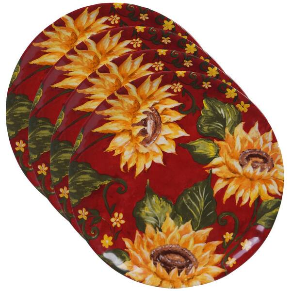 Certified International Sunset Sunflower Multi-color Dinner Plate (Set of 4)