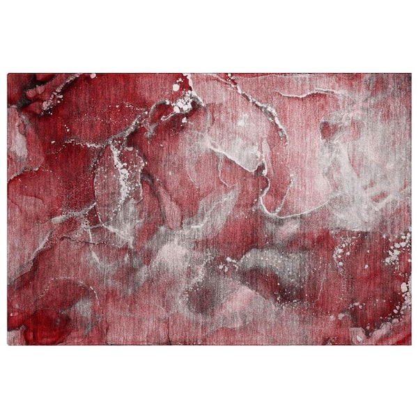 Dream Shag Premium Machine Washable Abstract ADS518 Merlot 2 ft. x 3 ft. Accent Rug