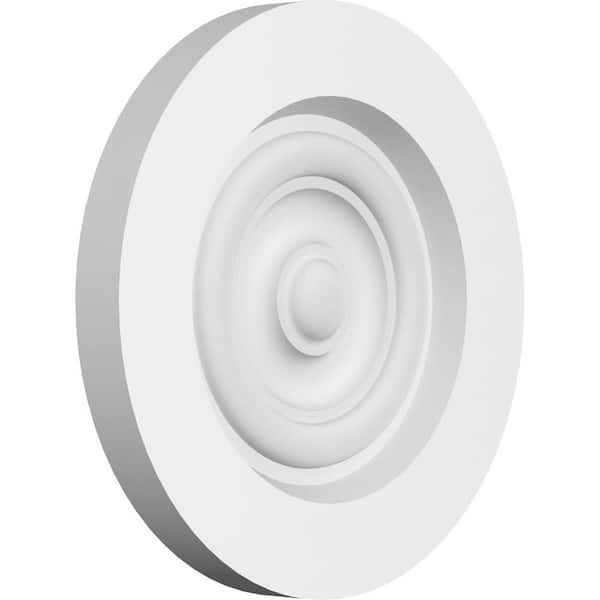 Ekena Millwork 5-in W x 5-in H x-1/2-in P Standard Grayson Bullseye Rosette with Square Edge (4-Pack)