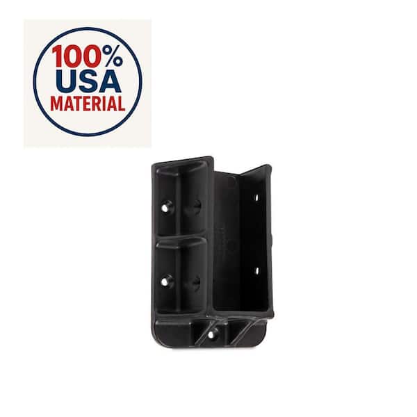 2 in. x 4 in. Sturdy Railing Hangers Fits Standard Railings Reinforced Black Polypropylene (8-Pieces)