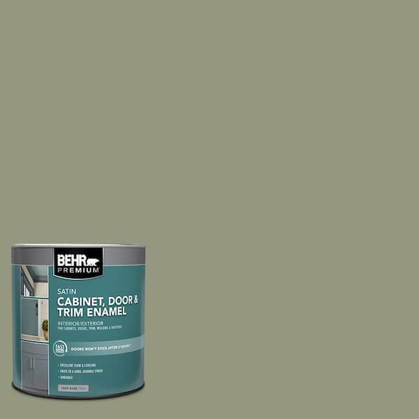 BEHR PREMIUM 1 qt. #S380-5 Milkweed Pod Satin Enamel Interior/Exterior Cabinet, Door & Trim Paint