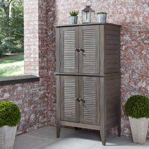 Maho 32 in. W x 22 in. D x 64 in. H Wood Grey Outdoor Storage Cabinet