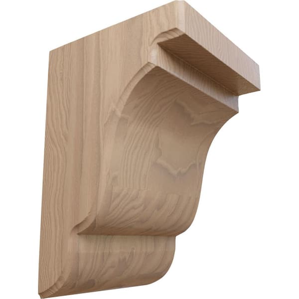 Ekena Millwork 5-1/4 in. x 5 in. x 7-1/2 in. Unfinished Mahogany Bedford Corbel