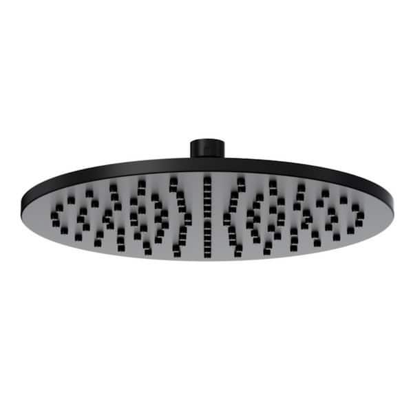 ROHL 1-Spray Pattern 9.84 in. Wall Mount Fixed Showerhead in Matte Black