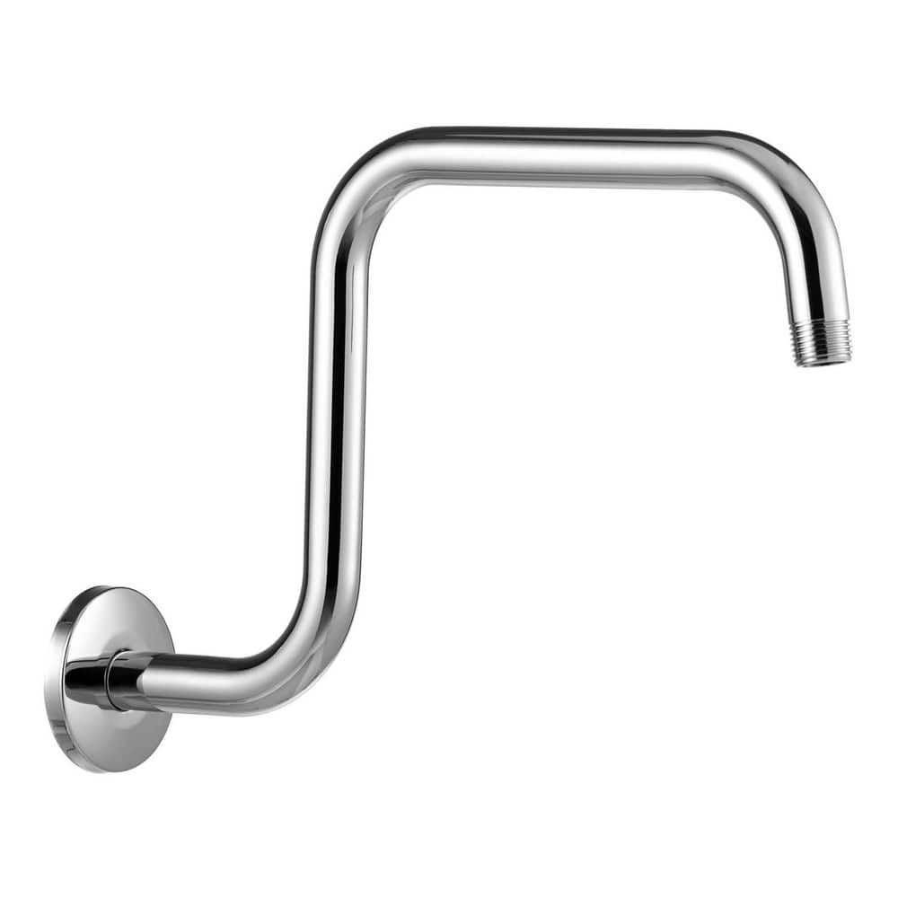 1-Piece 13 in. Shower Head Extension Arm in Chrome, S Shaped High Rise Extender with Flange price history on PriceWatchPro