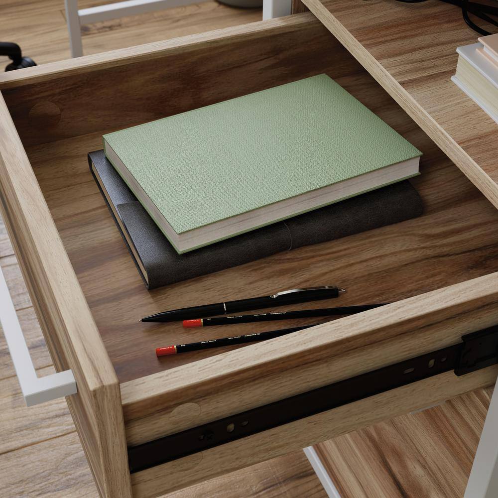 Kiln Acacia Wood Desk with Drawer and Filing Cabinet