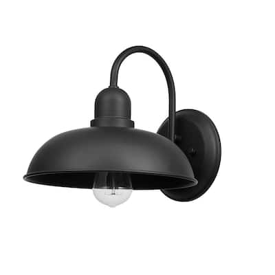 Donahue 1-Light Matte Black Outdoor Indoor Barn Light Sconce with Vintage Incandescent Bulb Included