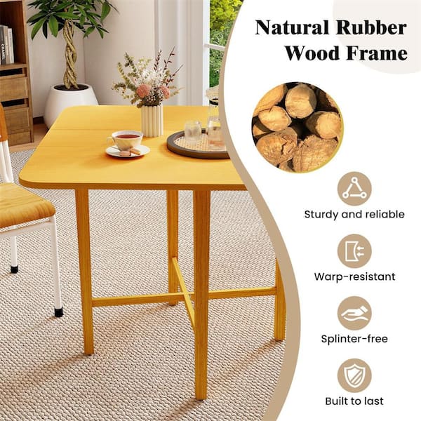 HONEY JOY Square Drop Leaf Dining Table 36 in. Compact Folding