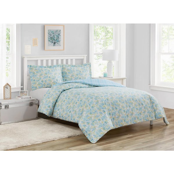 Buy Deals For Less Luna Home King Size 6 Pcs ( Duvet Cover 220×240,  Bedsheet 200×200+30cm, 4 Pillow Covers 50×75 Cm) Bedding Set, Flowers  Design Denim Blue Color Online in UAE