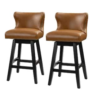 Federico Classic Camel Low Back 360° Swivel Bar and Counter Stool with 29.5 in. H Seat Set of 2