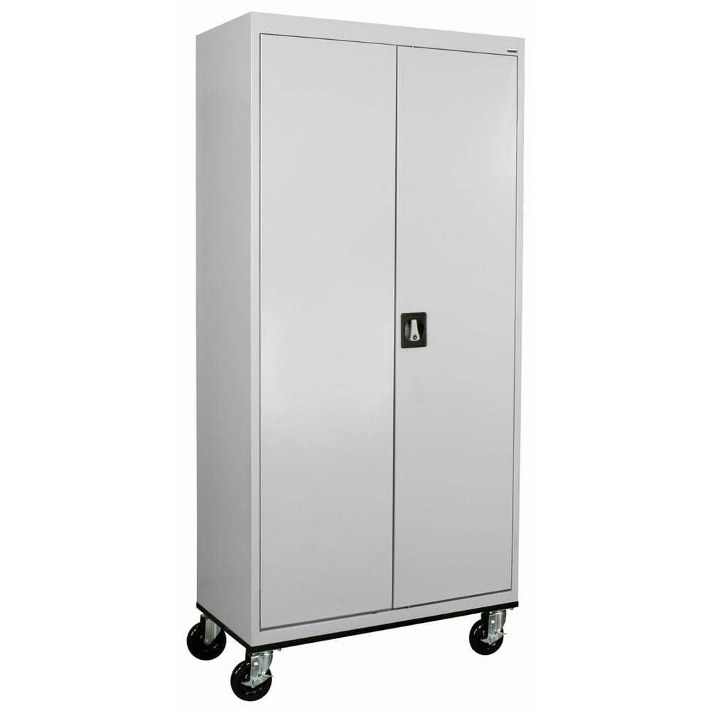Transport Wardrobe Series 36 in. W x 78 in. H x 24 in. D 22-Gauge 2-Shelf Freestanding Storage Cabinet in Dove Gray price history on PriceWatchPro