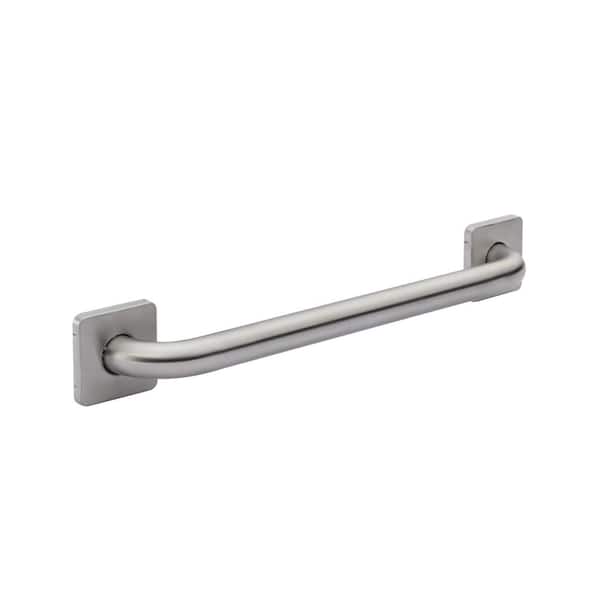 Square 18 in. x 1 1/4 in. Commodity Plus Grab Bar in Brushed Stainless Steel