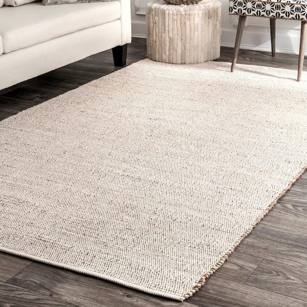 Elfriede Solid Jute Natural 6 ft. Round Rug