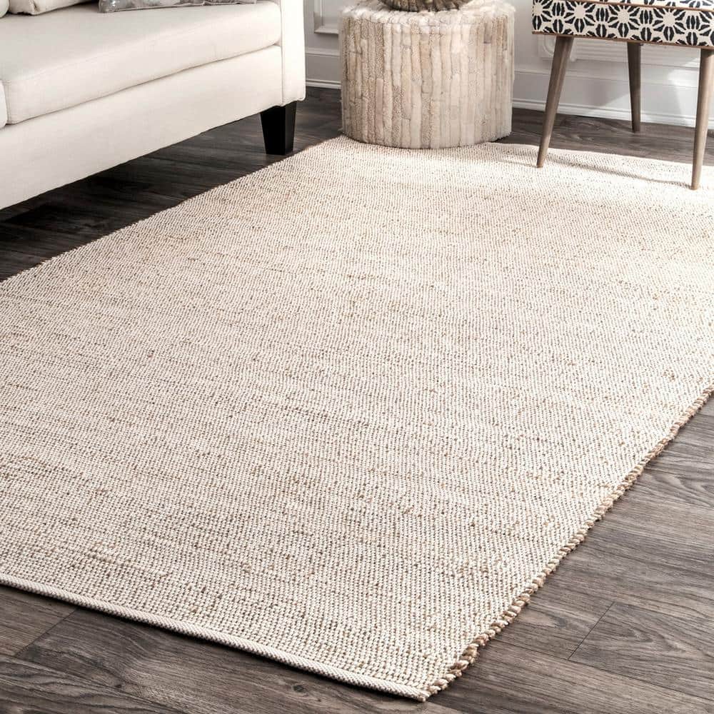 Elfriede Round Natural Jute & Cotton 6' Area Rug