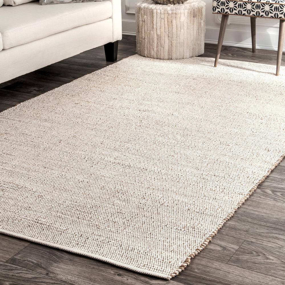 Handwoven Natural Jute Cotton Blend 52" x 24" Area Rug