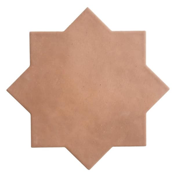 Seville Terracota 7" Star with Pure White 5" Cross Matte Porcelain Wall and Floor Sample Tile (0.51 sq ft)