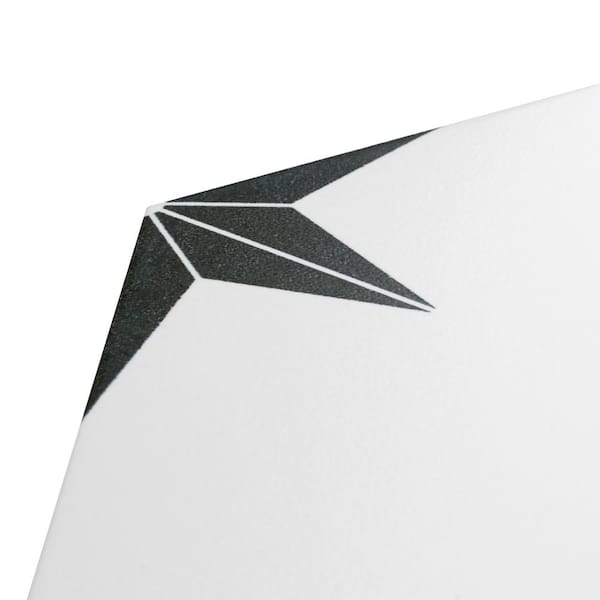 Merola Tile Stella Hex Nero 8-5/8 in. x 9-7/8 in. Porcelain