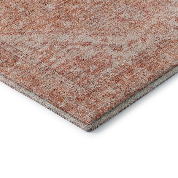 Mayfield Premium Machine Washable Abstract AMF1104 Coral 10 ft. x 14 ft. Area Rug