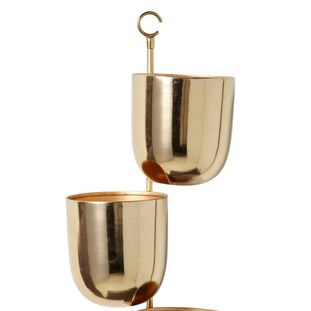 Gold Metal 3-Tier Indoor/Outdoor Hanging Wall Planter
