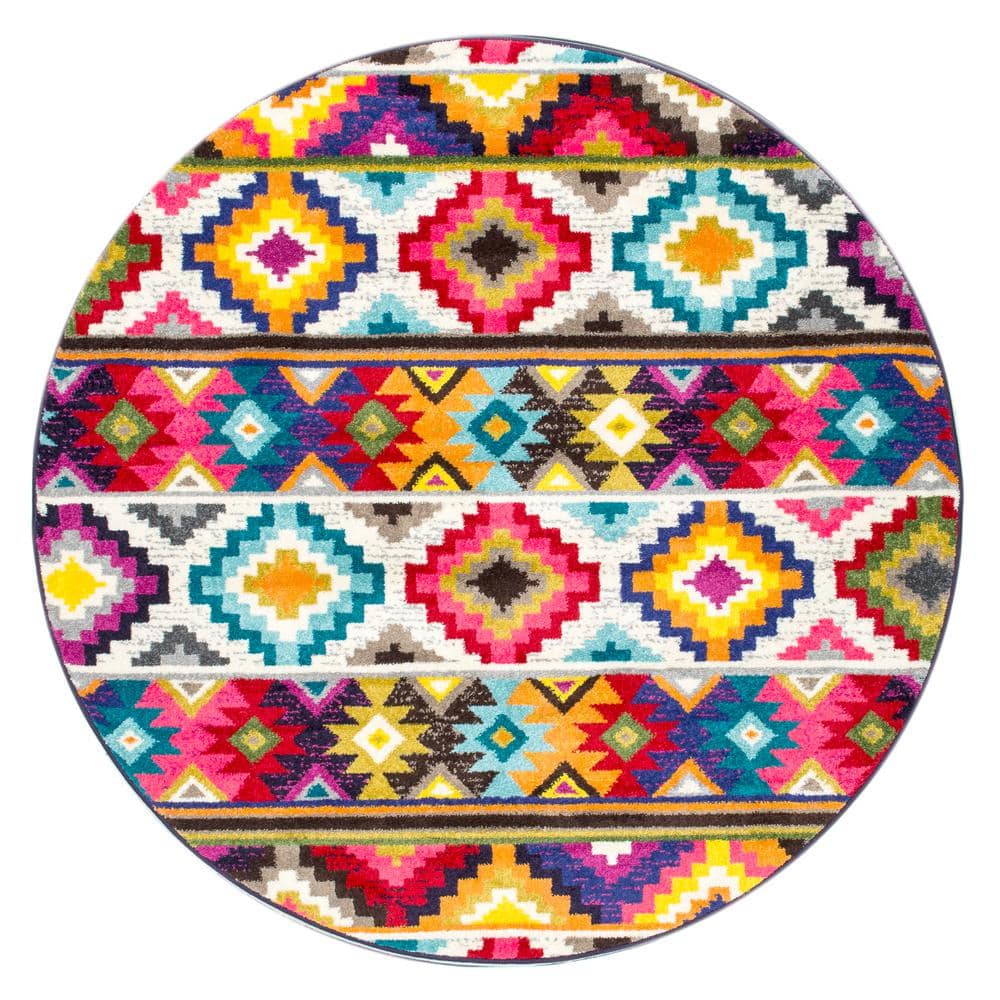 nuLOOM Jennalise Southwestern Multi 8 ft. x 8 ft. Round Rug ECCR04A