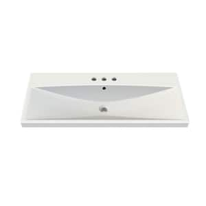 Nameeks Elite Wall Mounted Vessel Bathroom Sink In White With 3 Faucet 