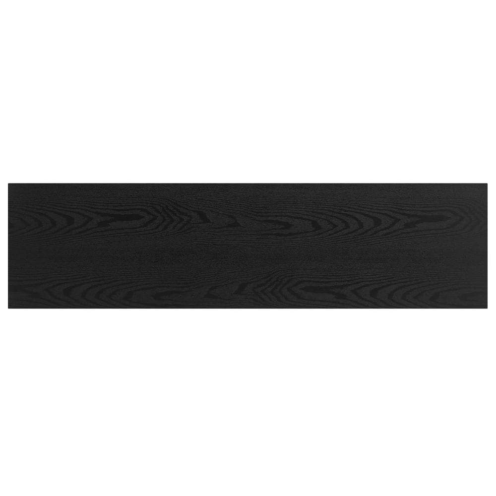 Evelyn&Zoe Hanson Rectangular TV Stand for TV's up to 65", Black Grain
