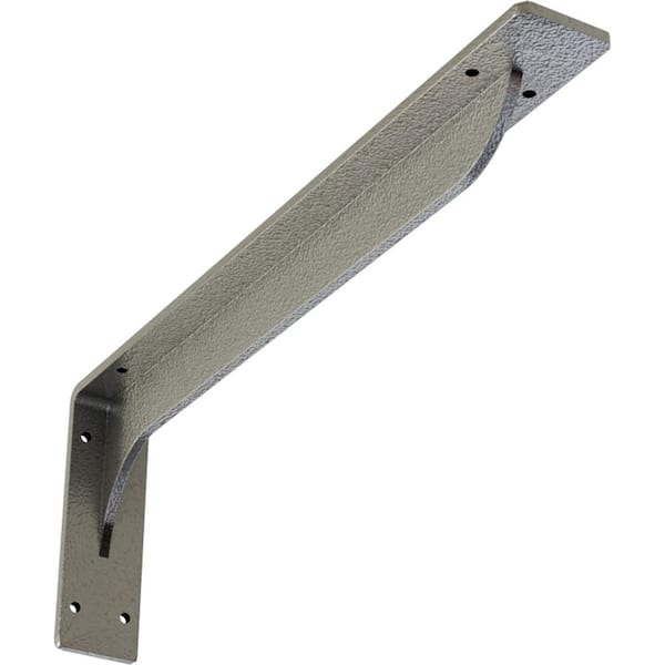 Ekena Millwork 2 in. W x 6-1/2 in. H x 18 in. D Hammered Silver Embrey Steel Bracket