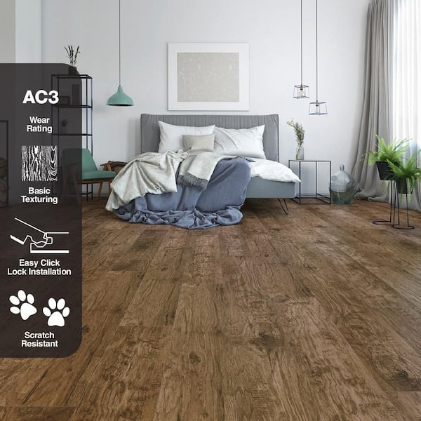 TrafficMaster Mena Creek Oak 7 mm T x 7.56 in. W Water Resistant
