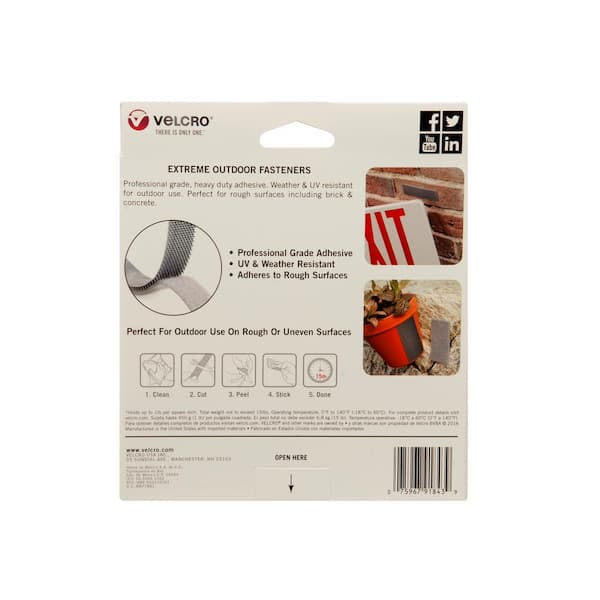 Velcro Brand Black Heavy Duty Stick-On Tape 1m x 50mm - Screwfix