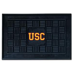 NCAA University of Southern California Black 19.5 in. x 31.25 in. Outdoor Vinyl Medallion Door Mat