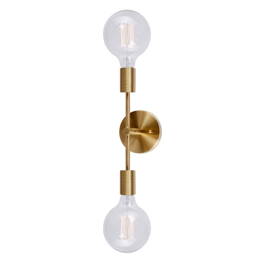 Baton 2-Light Soft Gold Wall Sconce Vanity Light price history on PriceWatchPro