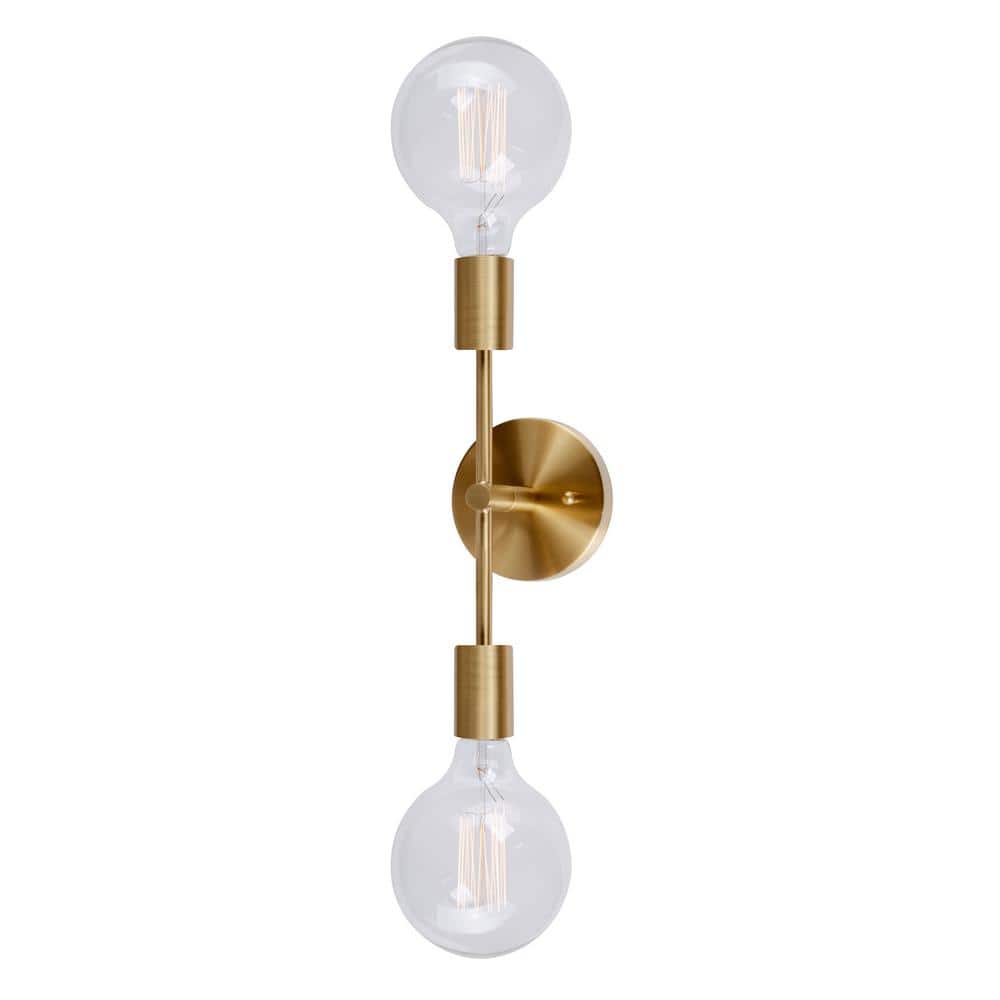 Baton 2-Light Soft Gold Wall Sconce Vanity Light