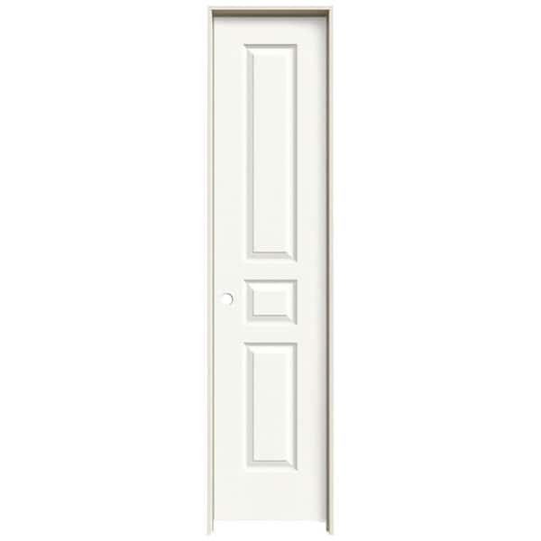 JELD-WEN 18 in. x 80 in. Avalon White Painted Right-Hand Textured Hollow Core Molded Composite Single Prehung Interior Door