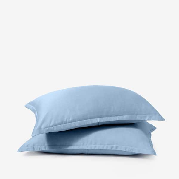 BUFFY 2-Piece Dark Blue Eucalyptus TENCEL Lyocell Linen King Shams