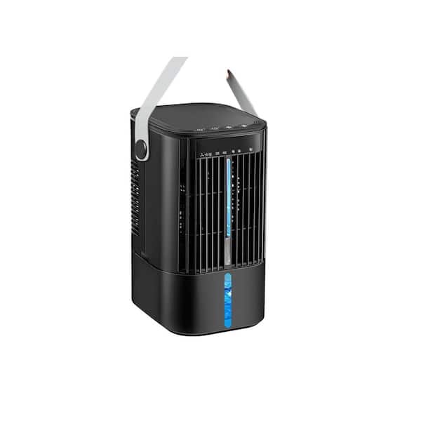 Adrinfly 2/4H Timer Portable AC Small Personal Air Cooler Mini Cooling Fan with Handle, 3 Speeds, 2/4H Timer, 7-Color Light