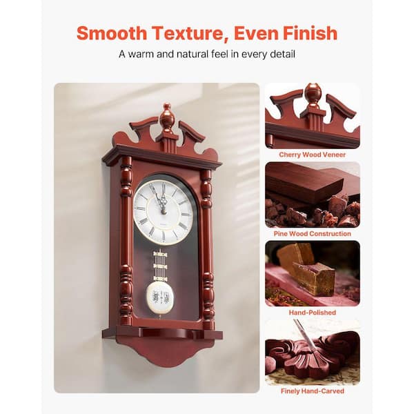 SKYSHALO Grandfather Clock 23.2 in. Classic Vintage Pendulum Clock