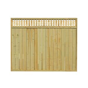 6 ft. x 8 ft. Pressure-Treated Wood Square Lattice Top Fence Panel