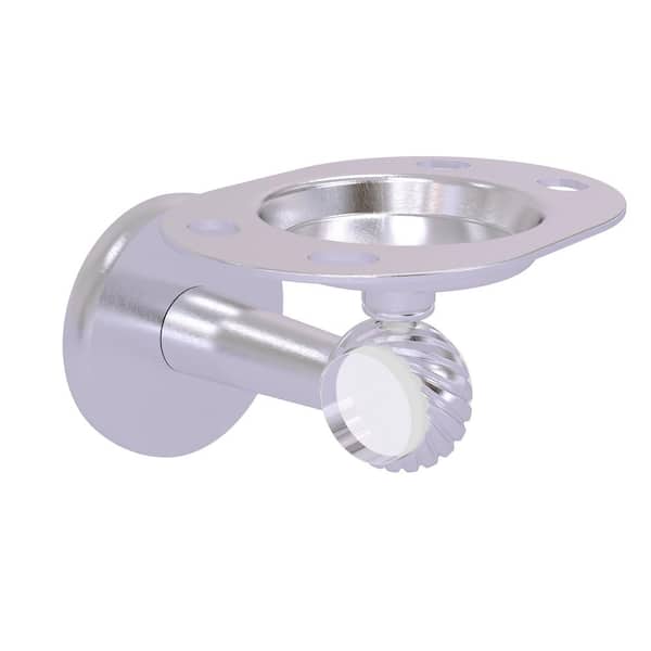 Allied Brass Clearview Tumbler and Toothbrush Holder with Twisted Accents in Satin Chrome
