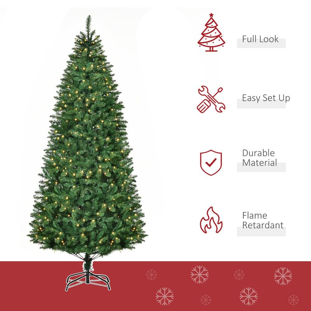 7.5ft Pre-lit Pine Artificial Christmas Tree with Warm LED Lights