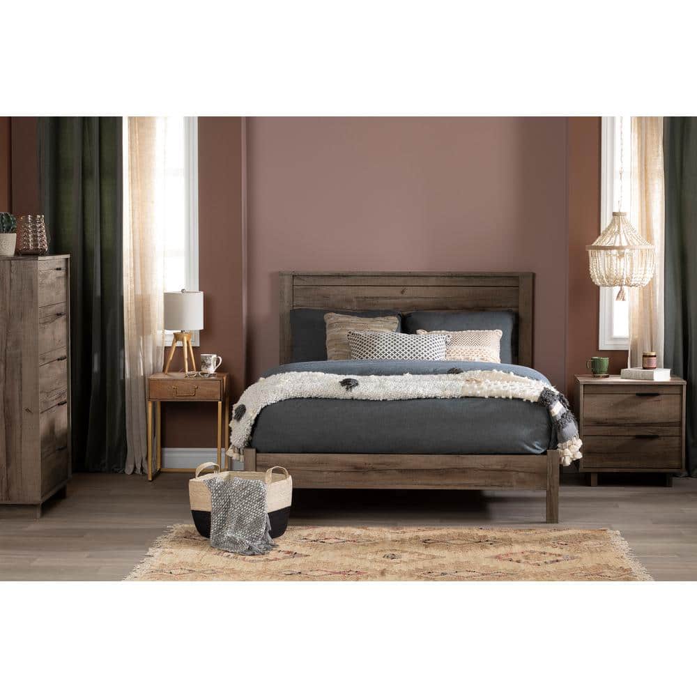 Fall Oak Industrial Vertical 5-Drawer Chest