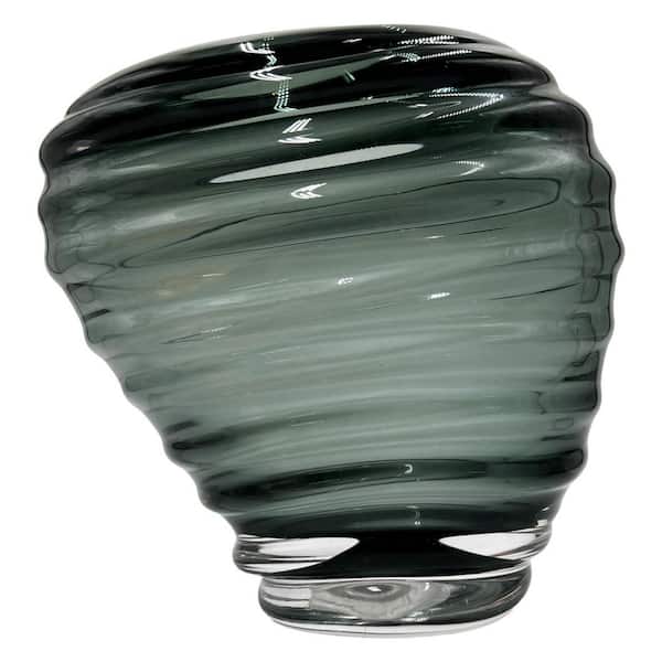castellousa Grayish Blue 9 in. High Premium Contemporary Glass Vase