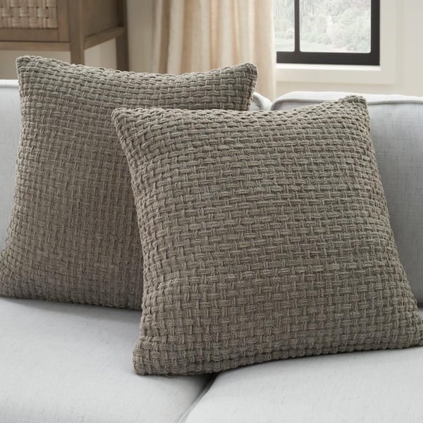 Shop Knit Quilted Top Decorative Square Pillow 18x18 Grey, Pillows &  Throws