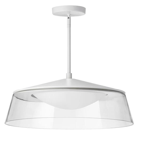 Dainolite Crawford 35Watt Integrated LED Matte White Pendant with