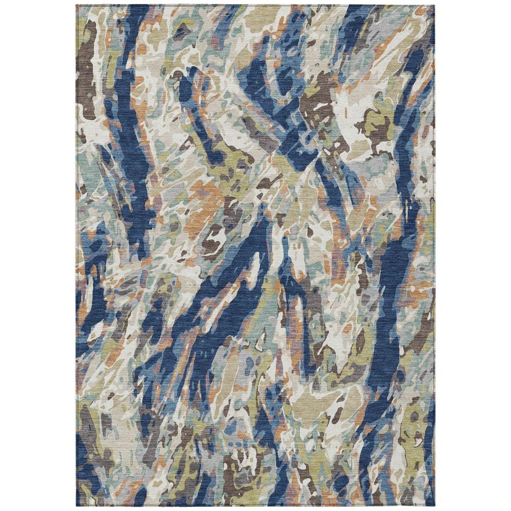 Chantille Machine Washable Indoor/Outdoor Abstract ACN2441 Navy 8 ft. x 10 ft. Area Rug price history on PriceWatchPro