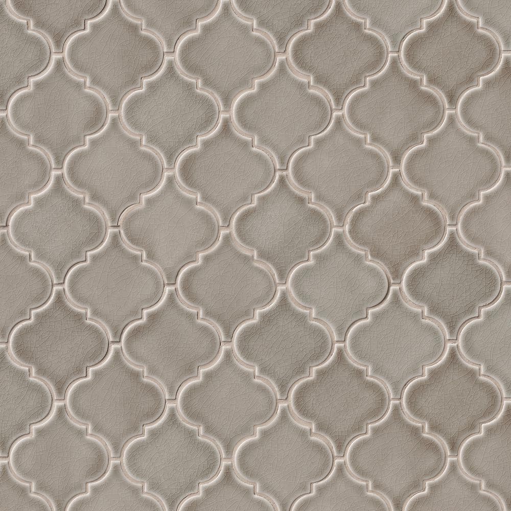 Download Msi Dove Gray Arabesque 10 5 In X 15 5 In X 8 Mm Glossy Ceramic Mesh Mounted Mosaic Wall Tile 1 13 Sq Ft Pt Dg Arabesq The Home Depot