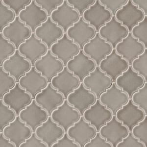 Dove Gray Arabesque 10.83 in. x 15.5 in. Glossy Ceramic Floor and Wall Tile (1.17 sq. ft./Each)