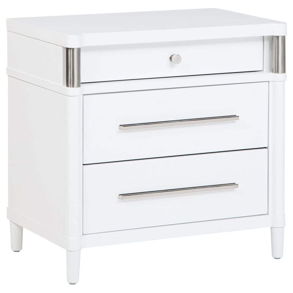 Gracemont 3-drawer Bedroom Nightstand Bedside Table White price history on PriceWatchPro