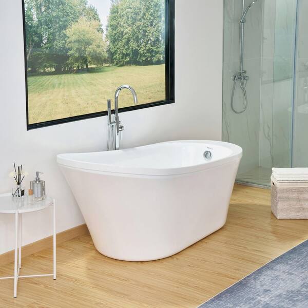 Vanity Art Nimes 70 in. Acrylic Flatbottom Left Bathtub in White