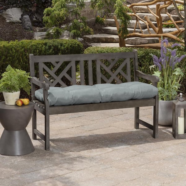 ARDEN Rectangle Outdoor Plush Modern Tufted Bench Cushion, Stone